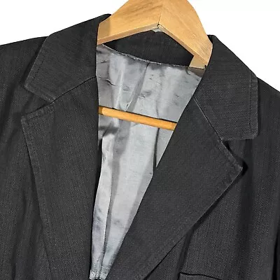 Ted Baker Velvet Mens Jacket Blazer Black Herringbone Size 5 / XL / 42R Casual • $69.99