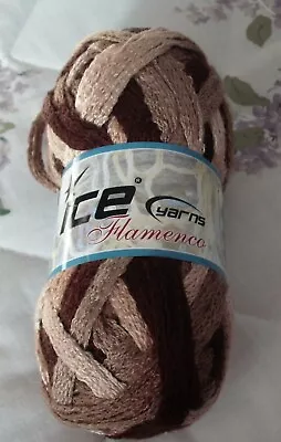 ICE Yarns Flamenco Fashion Yarn 100% Acrylic Mesh/Web Yarn ~ Brown Shades 1 Sk. • $4.75