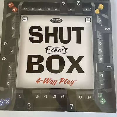 SHUT THE BOX Dice Game Family 4-Way Play Ages 8+ 1-4 Players New/Sealed • $33.97