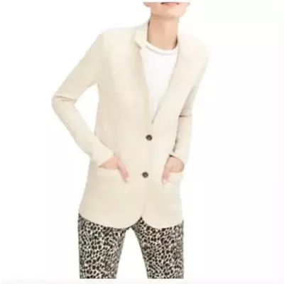 J. Crew Schoolboy Sweater Blazer Heathered Light Khaki Oatmeal Size XS • $30