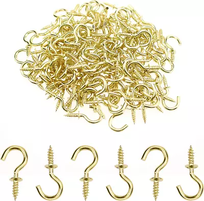 Mini Ceiling Screw Hooks 200 Pieces 1/2 Inch Cup Hooks Screw-In Hooks • $10.66