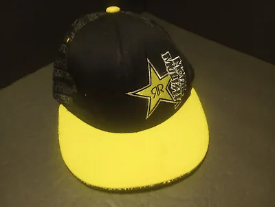 Metal Mulisha Rockstar Flexfit Yellow/Black Hat Cap Mens Womens One Size Fits  • $19.99