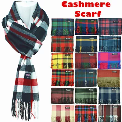 Womens Mens 100% Cashmere Striped Wool Wrap Scarf Scotland Made Plaid Scarves • $7.89