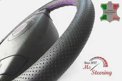 For Dodge Magnum 05-08 Black Perf Leather Steering Wheel Cover Purple Stit • $61.74