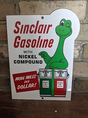 Vintage Sinclair Motor Oil Gasoline Porcelain Gas Pump Sign 12  X 9  Heavy Sign • $169