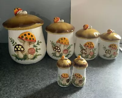 Sears And Roebuck Merry Mushroom Canister 4-piece Set With Lids 1983 ￼s&p Japan • $230