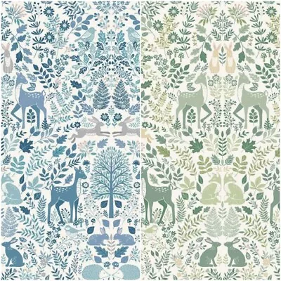 100% Cotton Fabric Foxwood By Makower Woodland Animals Wildlife Foxes Dawn Trail • £1.50