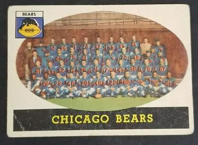 1958 Topps Football Card Set Break Chicago Bears Team #29 Vg Range Free S&h • $3.99