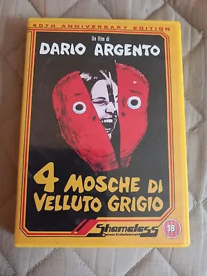 Dario Argento - Four Flies On Grey Velvet - 40th Anniversary DVD (Shameless) • £5