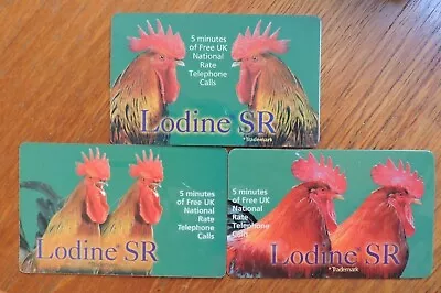 3 Lodine Sr Medical Phonecards (remote) Cockerels. No Value Collectors Item  • £3.75