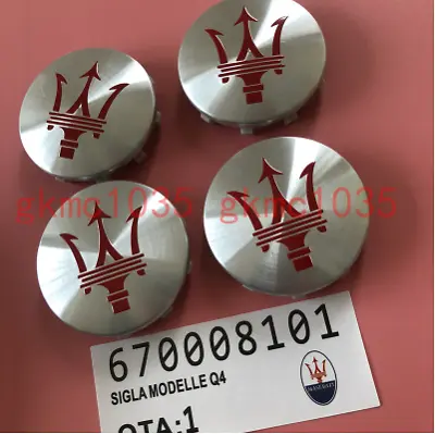 4x 60mm New Maserati Ghibli Centre Wheel Centre Cap Set Badge Chrome Silver Red • $22.95