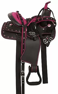 Youth Western Synthetic Miniature Barrel Racing Horse Tack Saddle With Free Ship • $287.99