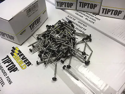 £4.49 • Buy 30mm BLACK STAINLESS STEEL TIPTOP PINS PLASTIC HEADED NAILS PACK OF 50 