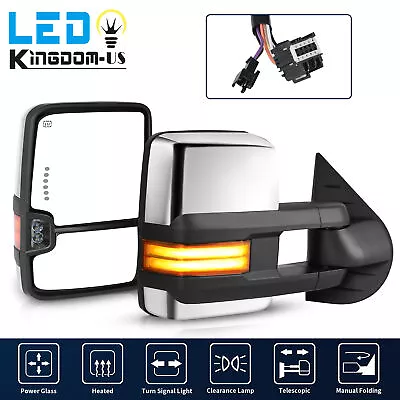 Power Heated Dynamic Signal Tow Mirrors For 07-13 Chevy Silverado 1500 2500 3500 • $122.99