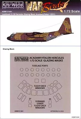 Kits World Decals 1/72 C-130H/E HERCULES CANOPY PAINT MASK Italeri & Academy • $7.99