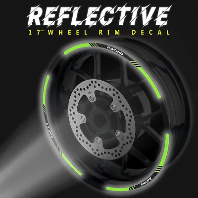 For Kawasaki Z650 17-21 20 19 18 Reflective Wheel Sticker 17  Stripe03 GREEN • £21.94