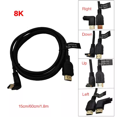 Up Down Right Left 90 Degree Angled HDMI 2.1 Cable 8K Ultra HDTV HDR Adapter • $9.99