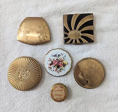 Vintage Powder/mirror Compact Lot Of 5 And 1 Rouge Case • $39.95