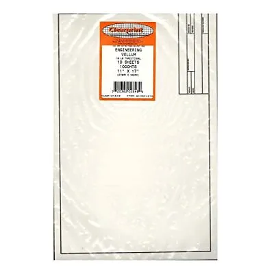 Vellum Sheets With Engineer Title Block 11x17 Inches 16 Lb 60 GSM 1000H 100% ... • $30.19