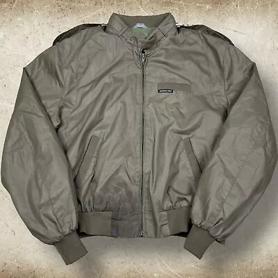 Men's Members Only XL Olive Green Bomber Jacket Logo Polyester Fill Full Zip • $24.99