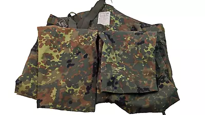 German GORE-TEX Military Surplus Flecktarn Camo Field Pants With Suspenders • $35