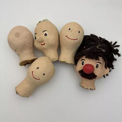 5 Vintage Paper Mache Puppet Heads • $39.95