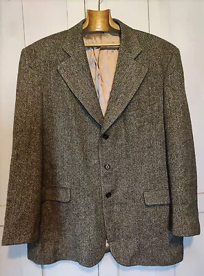 Magee Donegal Herringbone Tweed Jacket Pure Wool Size 48S • £49.99