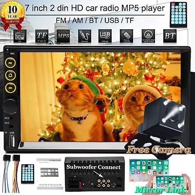 $79.98 • Buy Car Stereo Radio Bluetooth Audio Double 2 Din 7  Touch Screen USB+Backup Camera