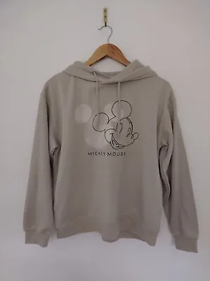 PRIMARK UK10-12 Beige Mickey Mouse Disney Hoodie Pockets Pullover • £7.99