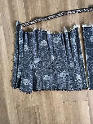 VTG Unfinished Metal Boned Blue Floral STAY Corset Renaissance Fair Festival • $24.99