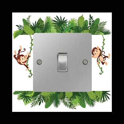 £2.45 • Buy Monkey Jungle Light Switch Surround Cover Vinyl Kids Sticker Decal Wall Children