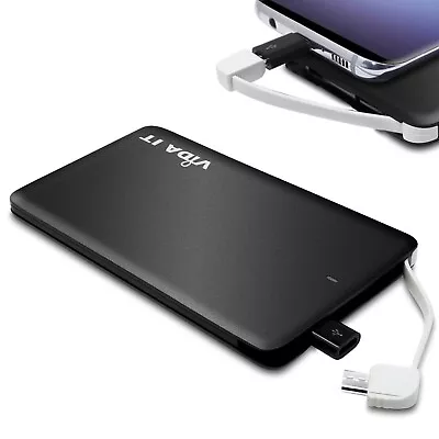 External Phone Battery Charger With Micro USB C Type C IPhone Cable Connector • £16.99