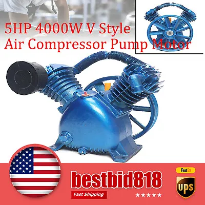 5HP 4000W V Style 2-Cylinder Air Compressor Pump Motor Head Double Stage 175PSI  • $251.75