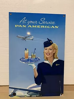 Pan Am Pan American Metal Sign Vintage Baked Large Reproduction • $32