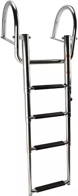 Stainless Steel In-Board 4 Steps Telescoping Boat Ladder Folding Dock Ladder • $89.98