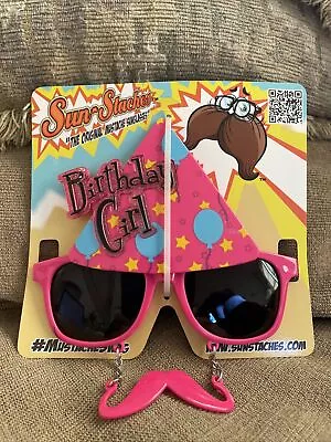 SunStaches Birthday Girl Sunglasses Mustache Photo Booth Costume Prop Accessory • $3