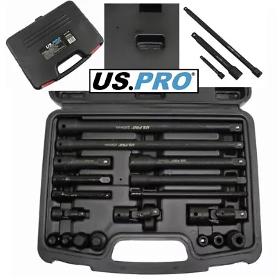 US PRO 18pc IMPACT Socket Adaptor Accessory Set Reducer Extension UJ Wobble 3685 • £32.89