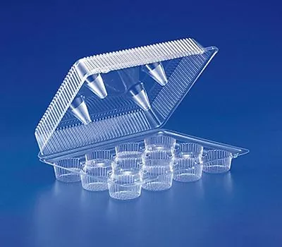 12-Compartment MINI Cupcake / Muffin Container Clear Plastic Hinged Holder 10/PK • $15.99