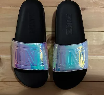 Victorias Secret PINK Women Iridescent Slide Sandals Slippers Size Small New  • $49