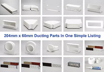 £7.06 • Buy Flat Rectangular Kitchen Ducting 204x60 Extractor Fan Ventilation Heat Recovery
