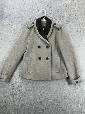 J.Crew Jacket Womens 8 Stadium Cloth Nello Gori Grey Wool Nylon Blend Outwear • $47.50