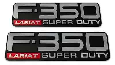 NEW 99-04 F350 F-350 Lariat Super Duty Fender Emblem F81Z-16720-XA Badge Red 2pc • $29.90