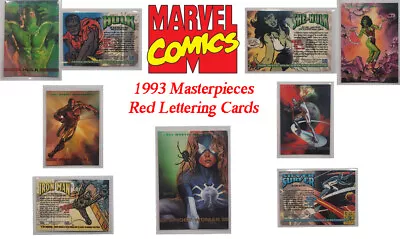 1993 Marvel Masterpieces Red Foil Lettering 1-90 Cards You Pick. • $1.19