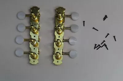 Ibanez 4 + 4 On Plate GOLD Mandolin Tuners Part # 2MM0022L-GDP Machine Heads • $9.99