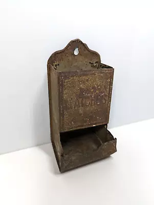 Vintage 6  Metal Match Box Holder Dispenser MFD BY: P.N. CO. - FULTON IL U.S.A. • $14.53