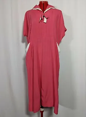 Mode O Day Vintage 40s Pink Bowtie House Dress MCM Atomic California USA • $129.99