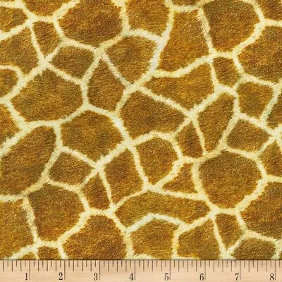 Matte' Jersey Giraffe Skin Spots Animal Print Gold Fabric By The Yard D342.27 • $14.95