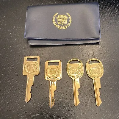 Vintage 1980s Set Of Cadillac C & D Key CUT Gold Plated In Case OEM Door Trunk • $30