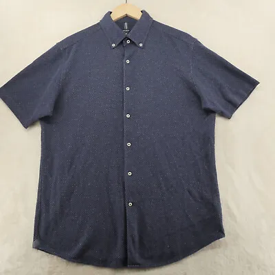 Daniel Crémieux Mens Size L Polka Dot Jersey Stretch Short Sleeve Casual Shirt • $22.99