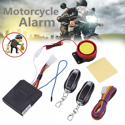 Motorcycle Scooter Security Alarm System Anti-theft 2Remote Control Engine Start • $15.95